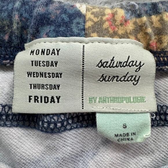 Saturday Sunday Pants Womens S Orange Blue Floral Hig Rise PullOn Jogger Pockets - Picture 2 of 15